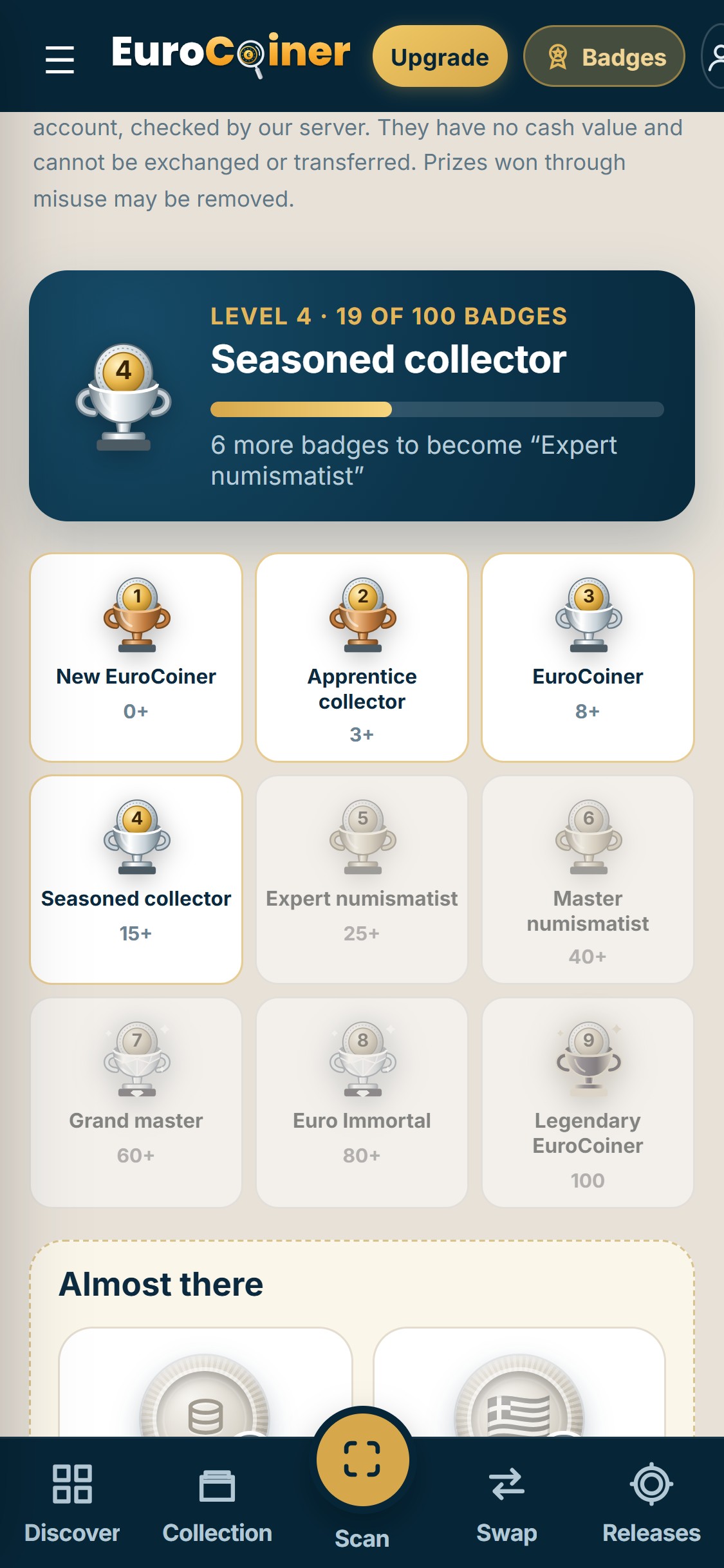 Badges and prizes
