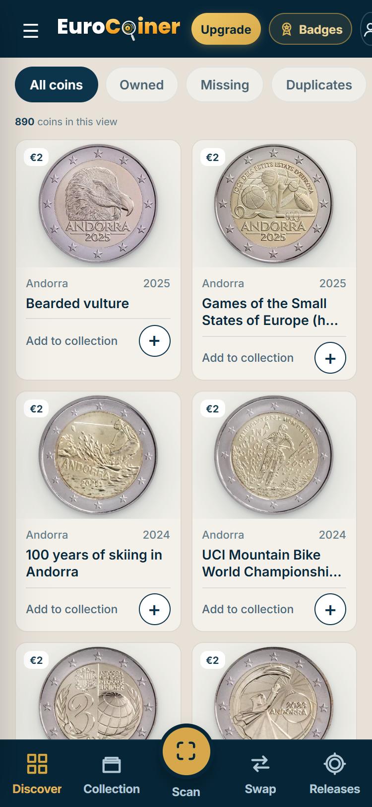 The catalogue of euro coins